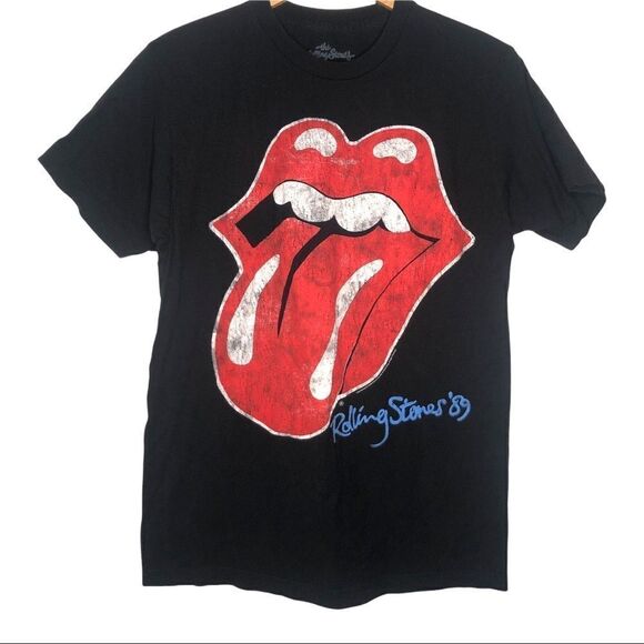 ROLLING STONES T-Shirt, 1989, Black/Red M - Picture 1 of 3